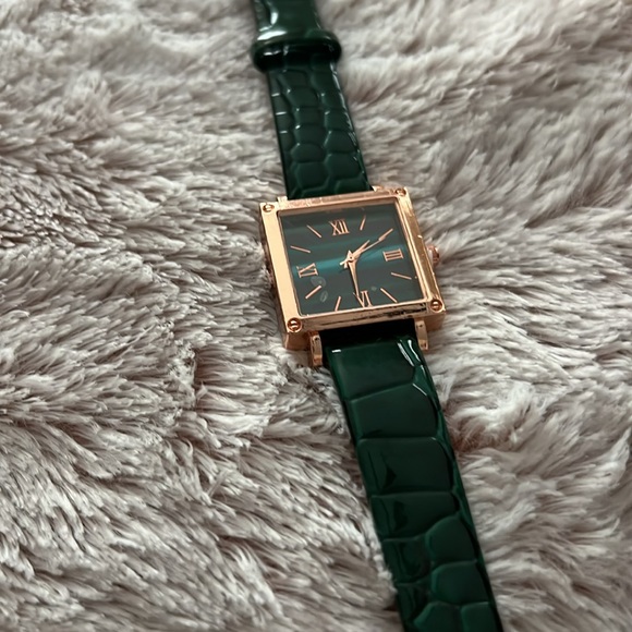 Elegant Green Vegan Croc Watch